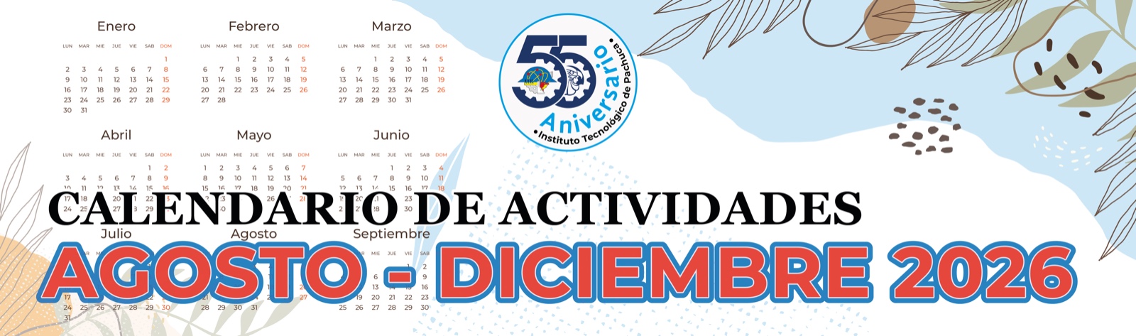 Calendario Escolar Agosto - Diciembre 2026
